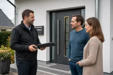 Persönliche Beratung zur Aluminium-Haustür beim Kunden zu Hause